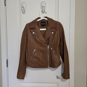 Madewell The Washed Leather Motorcycle Jacket Size M